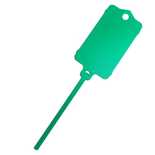 100pcs Reusable Blank Plastic Tags Ties Key Tags 1.45"*2.48" Serrated Tension Sealing Strap with Large Label Plastic Tie Mark Label Waterproof Hang Sign Write on Tag