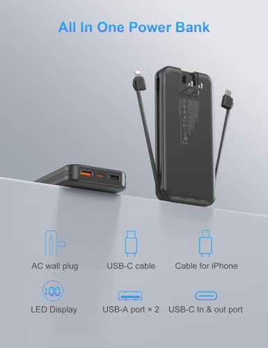 Portable Charger Power Bank 10000mAh PD20W w