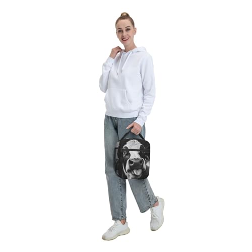 Cow Insulated Lunch Box for Women Men Cow Lunch Bag for Travel