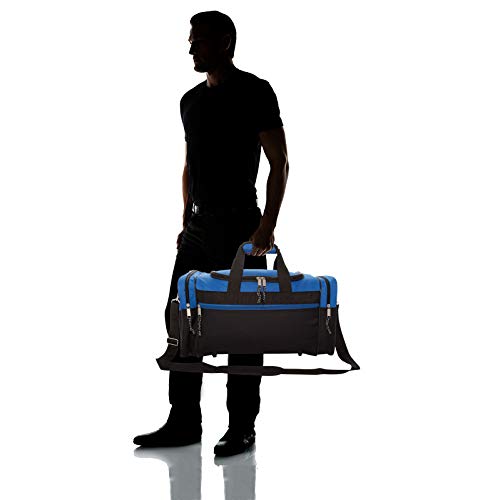 Blank Duffle Bag Duffel Bag in Black and Royal Gym Bag