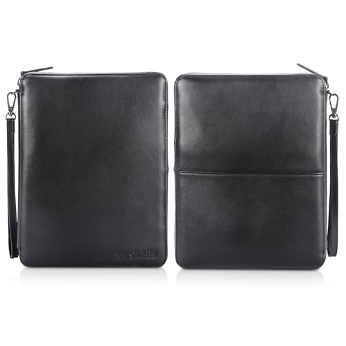 Polare Napa Leather Travel Cable Organizer Case Electronics Accessories Carry Bag with YKK Zippers Tech Storage Bag for Cables