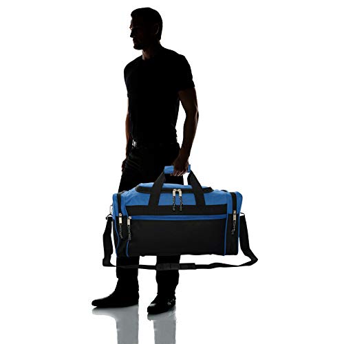 21" Blank Sports Duffle Bag Gym Bag Travel Duffel with Adjustable Strap in Royal Blue