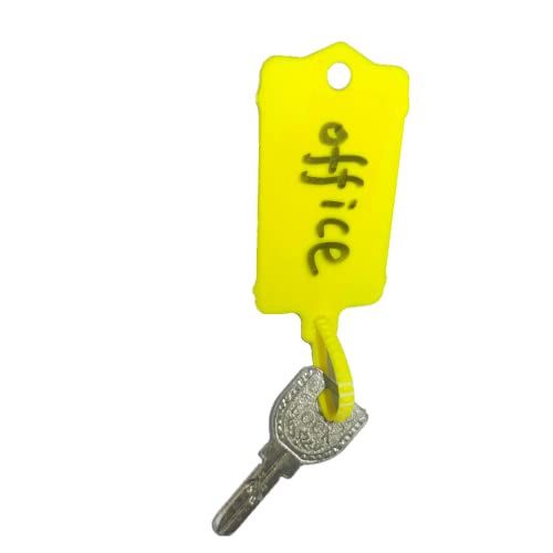 100pcs Reusable Blank Plastic Tags Ties Key Tags 1.45"*2.48" Serrated Tension Sealing Strap with Large Label Plastic Tie Mark Label Waterproof Hang Sign Write on Tag