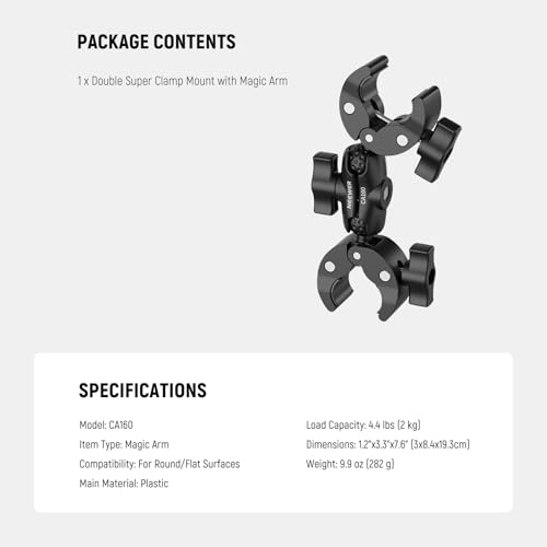 Double Super Clamp Mount with Magic Arm