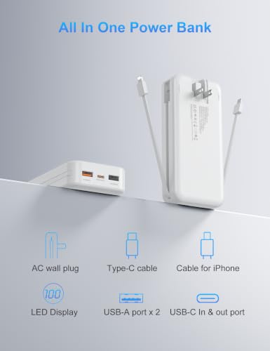 Portable Charger Power Bank 20000mAh PD20W w