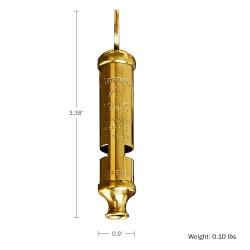 Loud Two Tone 102dB Brass Whistle with Keychain Ring