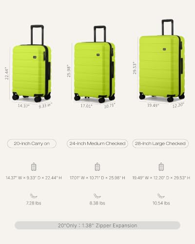 Luggage Set Lightweight Durable Hardshell (3 Count)