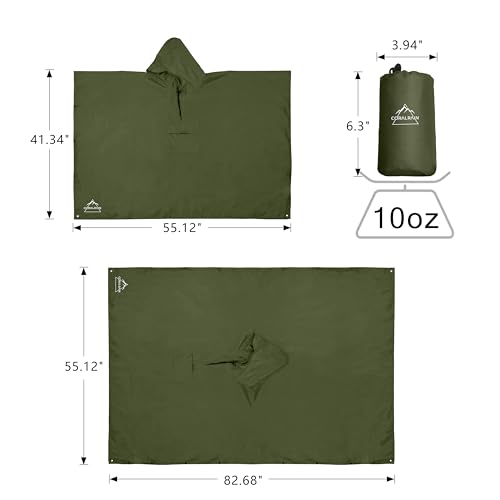Hooded Rain Poncho Lightweight Waterproof Unisex Raincoat Jacket with Pocket for Men Women Adult