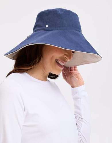 Women's Ultra Wide Cotton Linen Hat UPF 50+