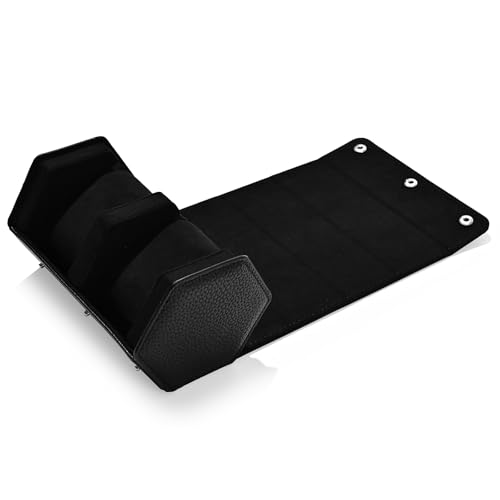 2 Slot Watch Box Black Hexagonal