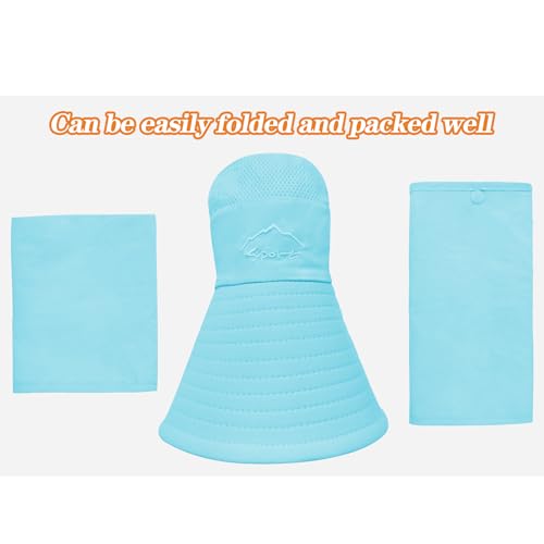 Sun Hats for Men Women Fishing Hat UPF 50+ Breathable Wide Brim Summer UV Protection Hat with Face Cover & Neck Flap