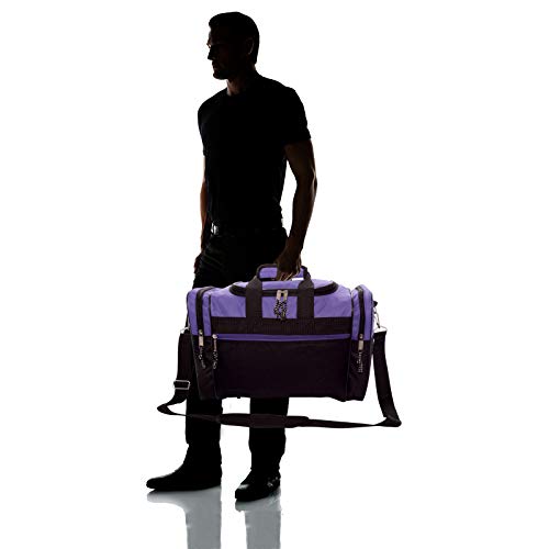 Blank Duffle Bag Duffel Bag in Black and Purple Gym Bag