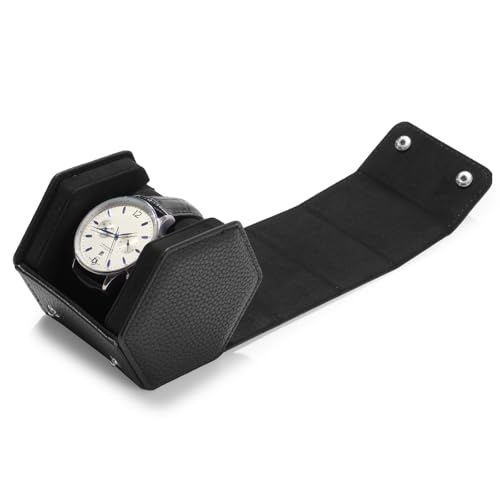 Single Watch Box Black Hexagonal