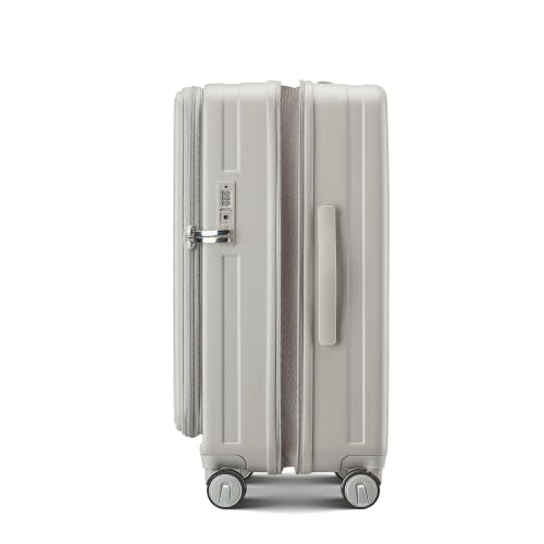 4 Piece Expandable Hardshell Pink Luggage Sets with Spinner Wheels