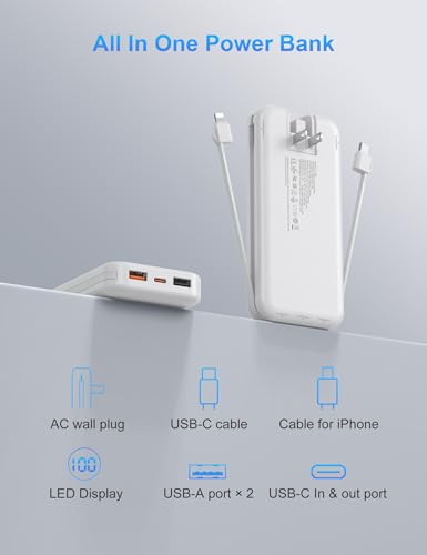 Portable Charger Power Bank 10000mAh PD20W w