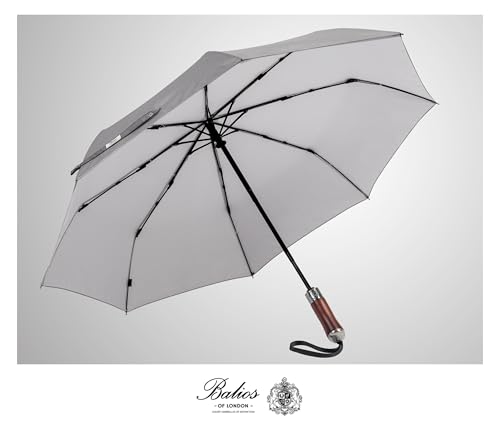 Folding Umbrella Lux Hardwood Handle Auto Open Close Houndstooth