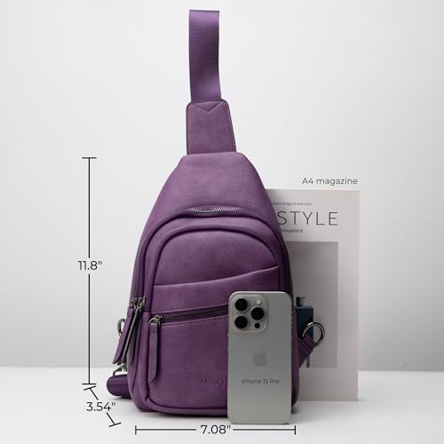Large Sling Bag for Women Crossbody Purse Leather Fashionable Trendy Chest Bag for Travel