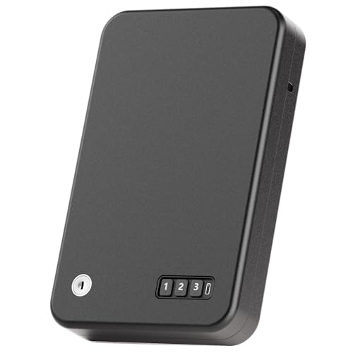Portable Electronic Car Gun Safe for Handgun with Security Cable