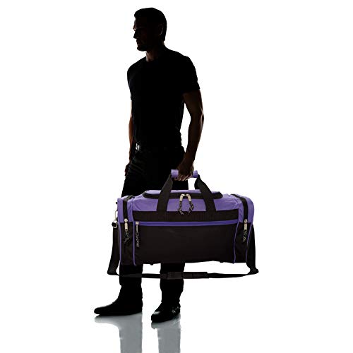 21" Blank Sports Duffle Bag Gym Bag Travel Duffel with Adjustable Strap in Purple