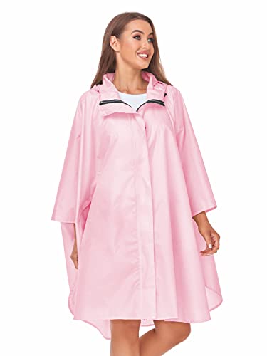 Unisex Rain Poncho Hooded Waterproof Raincoat for Adults Women