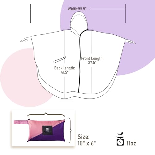 Adults Rain Poncho Waterproof Raincoat Women Gradient Hood with Pocket