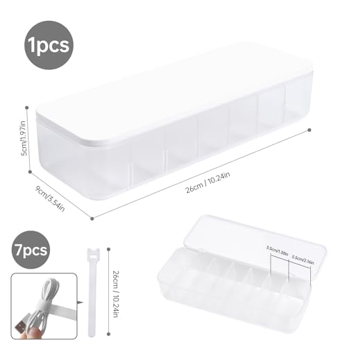 Cable Organizer Storage Box with Lid