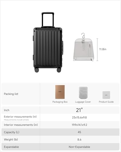 21 Inch Zipperless Carry On Luggage
