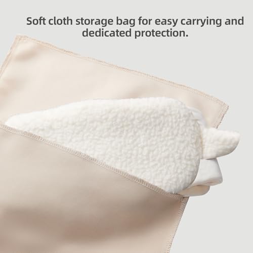 White Faux Lamb Fleece Sleep Mask Allergy Free Full Wrap Eye Cover