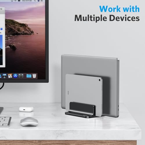 Dual Vertical Desk Laptop Stand Holder