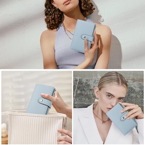 Womens Wallet RFID Blocking Vegan Leather Trifold Clutch Credit Card Holder Ladies Travel Wallet Purse with Passport