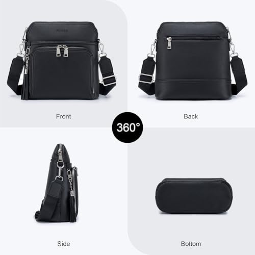 Crossbody Purse for Women Vegan Leather Medium Crossbody Wallet Bag for Travel Women Shoulder Handbags with Tassel