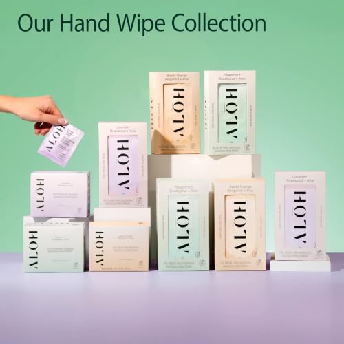 ALŌH Peppermint Eucalyptus + Aloe Hand Sanitizer Wipes (120 Count)