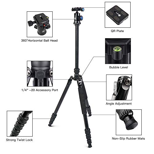Traveler 7A 65.55'' Aluminum Camera Tripod
