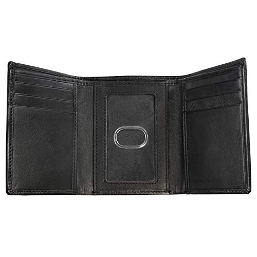 RFID Leather Trifold Wallets for Men ID Window