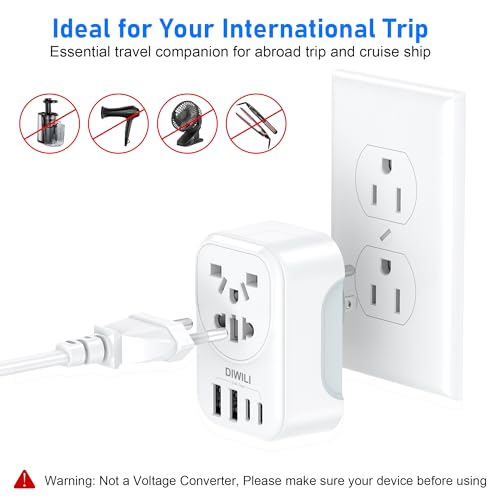 World to US Canada Travel Plug Adapter