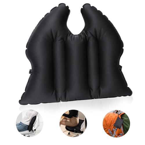 2-in-1 Inflatable Seat Cushion & Lumbar Support,Black