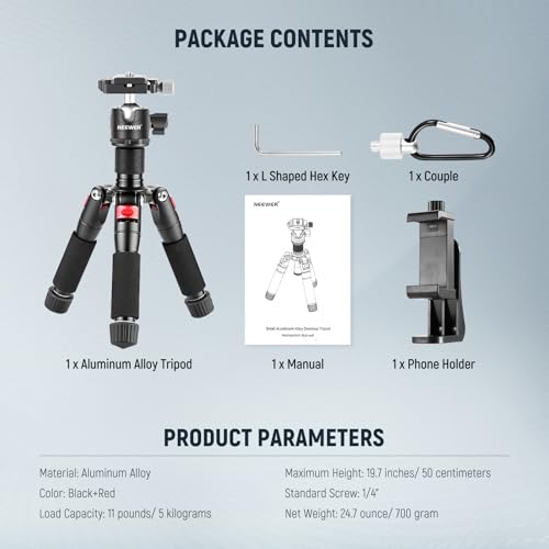 Mini Desk Camera Tripod with Cell Phone Holder