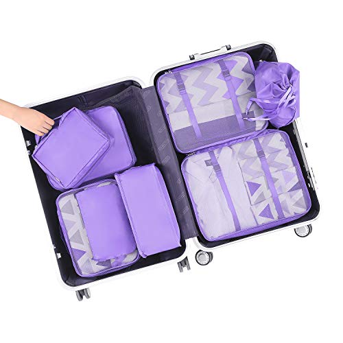8 Set Packing Cubes Luggage Packing Organizers for Travel Accessories