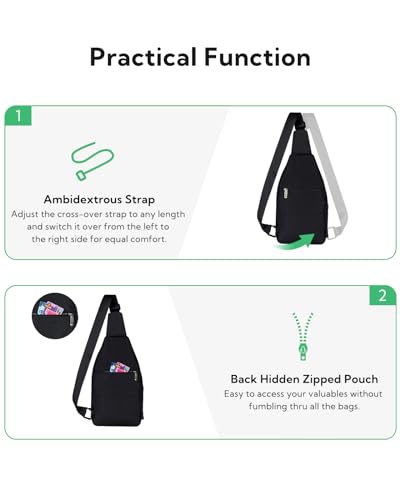 Medium Crossbody Sling Backpack Anti Theft Backpack for Traveling Chest Shoulder Bag