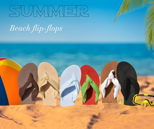 Flip Flops for Women Arch Support Summer Pool Sandals Brown Size 6.5