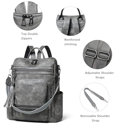 Vegan Leather Laptop Backpack for Women 15.6 inch Work Backpack Fashion Travel Backpack Purse for Travel College Work