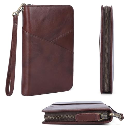 Polare Leather Passport Holder Travel Document Organizer Ticket Holder Case