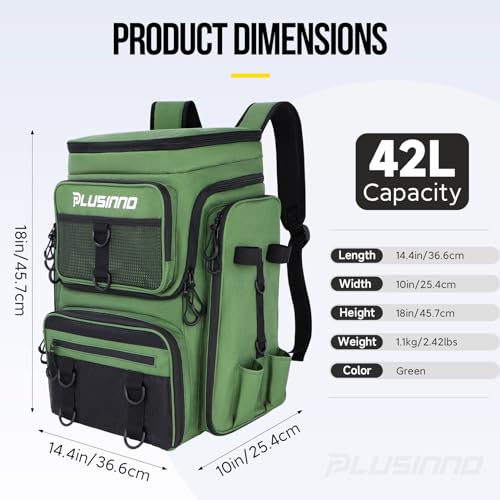 Fishing Backpack with Rod Holders 4 Tackle Boxes