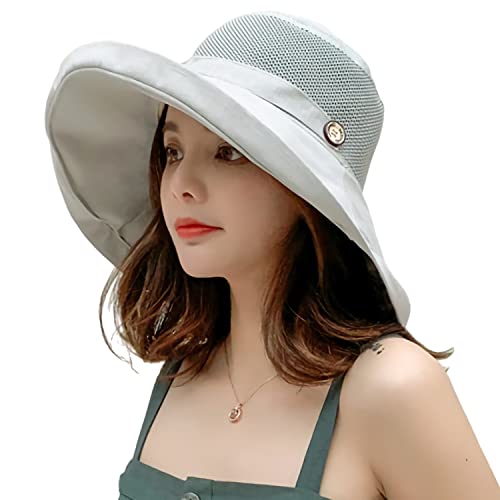 Women Summer Wide Brim Sun Hat Bucket Fishing Hats UV Protection