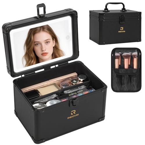 Travel Small Makeup Bag With LED Mirror in 3