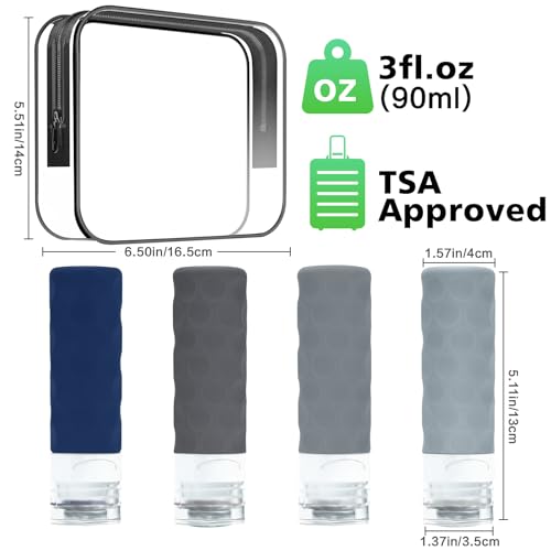 Travel Bottles for Toiletries (4 Count)