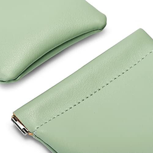 Green PU Leather Jewelry Pouch Portable Travel Small Jewelry Bag