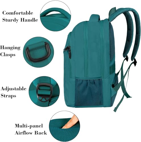 Peacock Blue Slim Laptop Backpack