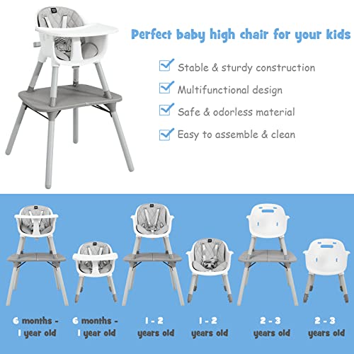 High Chair 5 in 1 Convertible Highchair for Babies & Toddlers