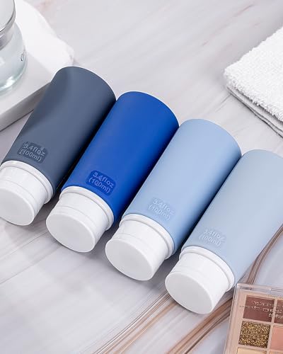TakeToday Travel Bottles for Toiletries 3.4oz 4 Pack (4 Count)